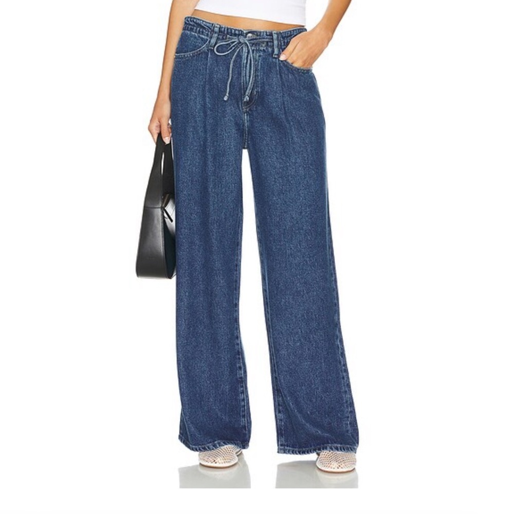 frame Super Drape Drawstring Wide Leg in Ghost